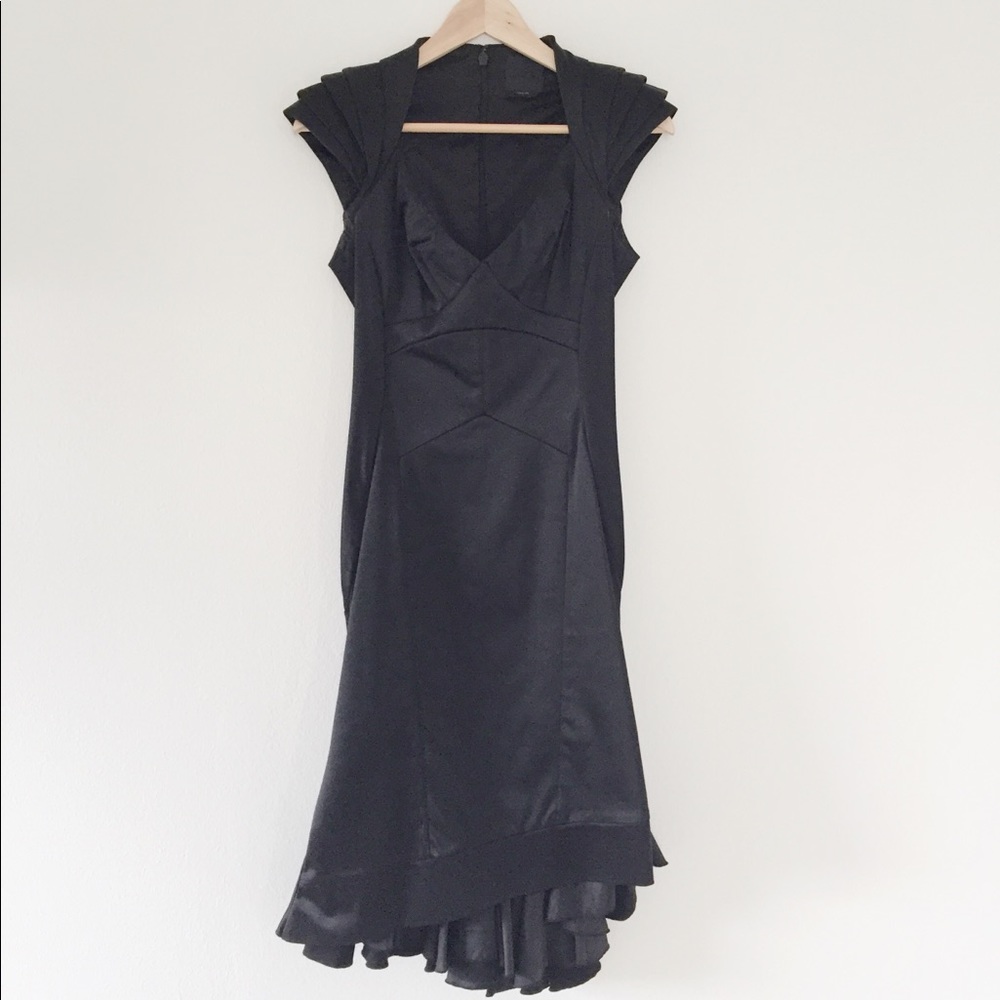 Bebe Black Fitted Midi Length Dress
